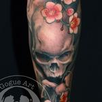 tattoos/ - skull and cherry blossoms - 59603